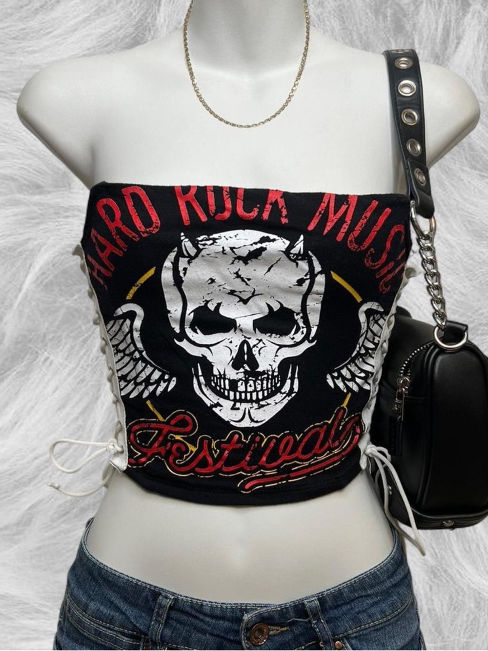 🐾y2K grunge skull tube top🐾
